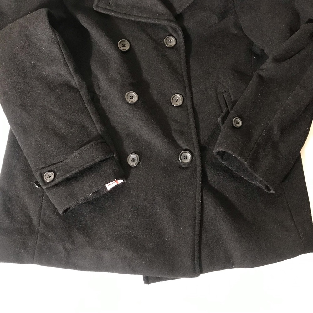 Lands' End Women's Classic Black Peacoat - Picture 7 of 12